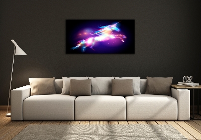 Cuadro de cristal templado moderno horizontal Unicornio