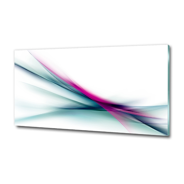 Cuadro de cristal templado moderno horizontal Ondas abstractas