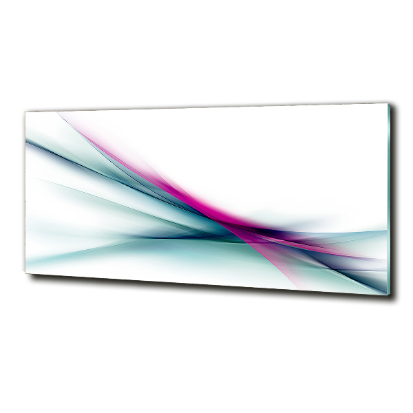 Cuadro de cristal templado moderno horizontal Ondas abstractas