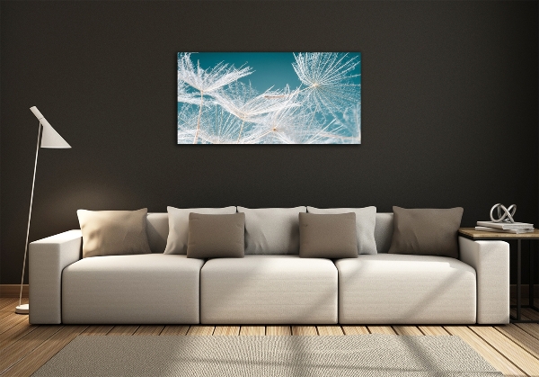 Foto en cristal de alta calidad con impresión uv horizontal semillas de diente de león