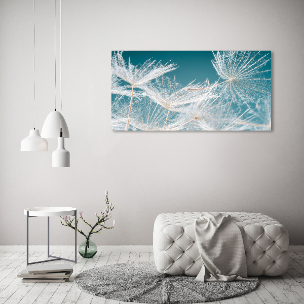 Foto en cristal de alta calidad con impresión uv horizontal semillas de diente de león