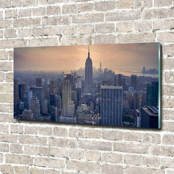 Cuadro de cristal templado moderno horizontal Manhattan Nueva York