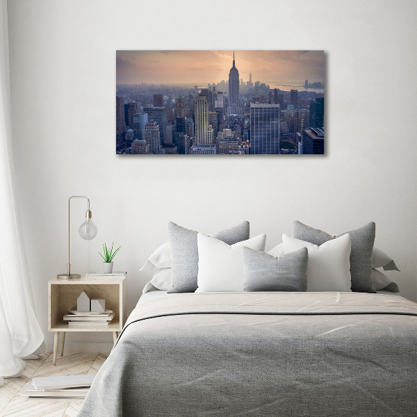 Cuadro de cristal templado moderno horizontal Manhattan Nueva York