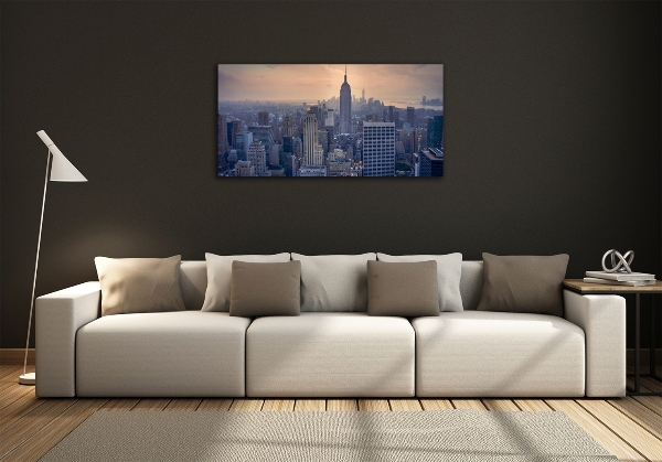 Cuadro de cristal templado moderno horizontal Manhattan Nueva York