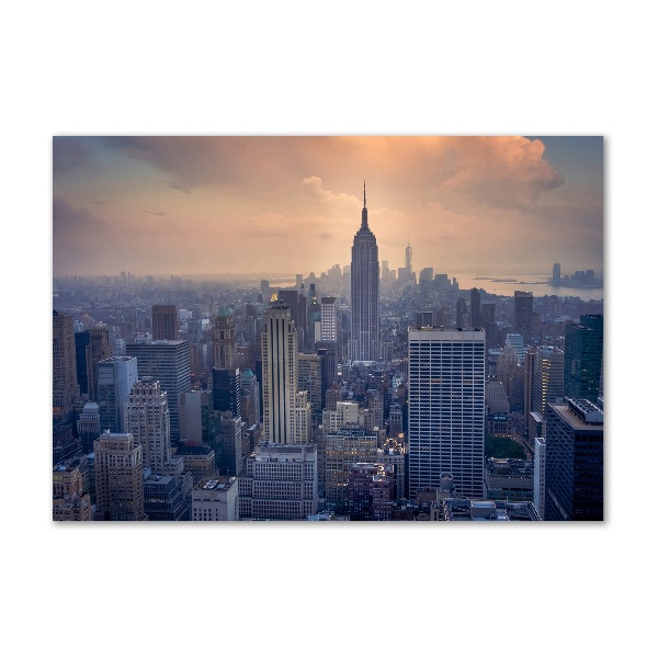Cuadro de cristal templado moderno horizontal Manhattan Nueva York