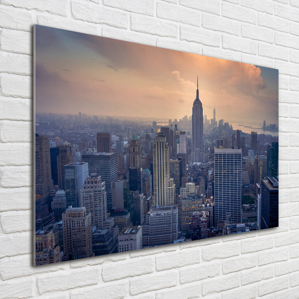 Cuadro de cristal templado moderno horizontal Manhattan Nueva York