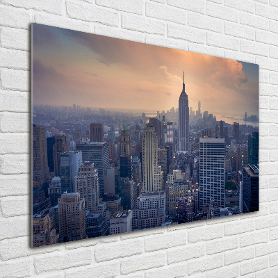 Cuadro de cristal templado moderno horizontal Manhattan Nueva York