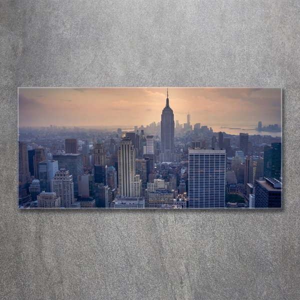 Cuadro de cristal templado moderno horizontal Manhattan Nueva York
