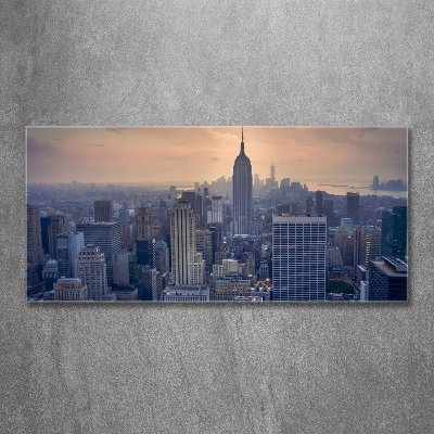 Cuadro de cristal templado moderno horizontal Manhattan Nueva York