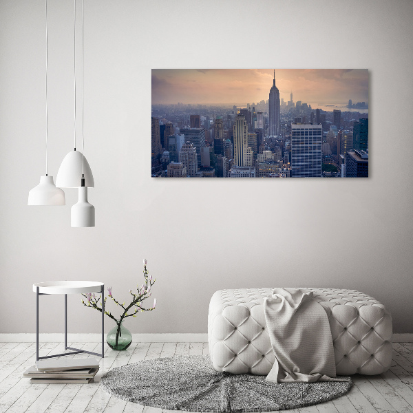 Cuadro de cristal templado moderno horizontal Manhattan Nueva York