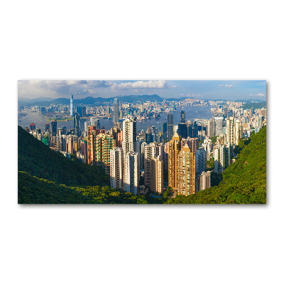 Impresión en cristal con acabado brillante horizontal Panorama de Hong Kong