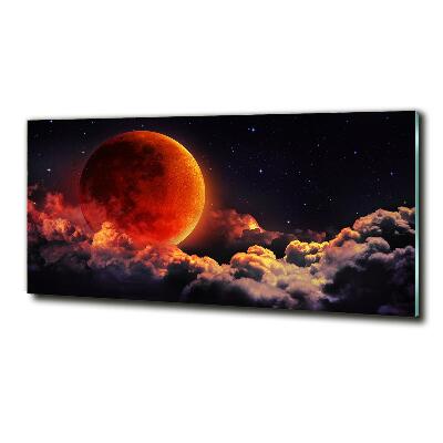 Cuadro decorativo de vidrio para salón horizontal Eclipse lunar
