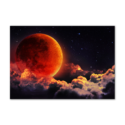 Cuadro decorativo de vidrio para salón horizontal Eclipse lunar