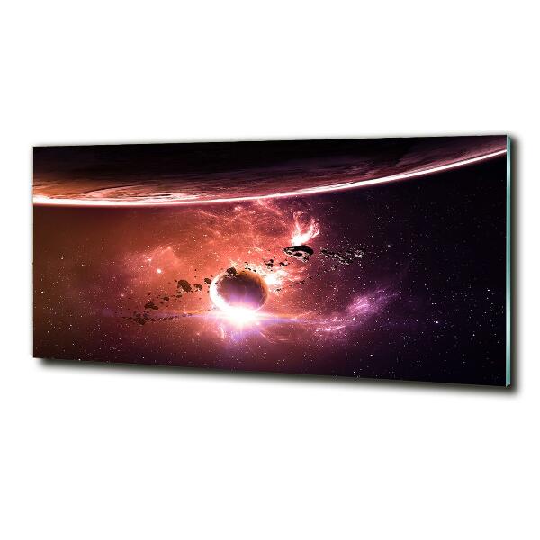 Foto en cristal de alta calidad con impresión uv horizontal Galaxia