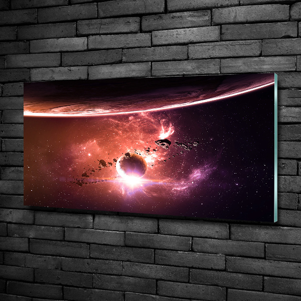 Foto en cristal de alta calidad con impresión uv horizontal Galaxia
