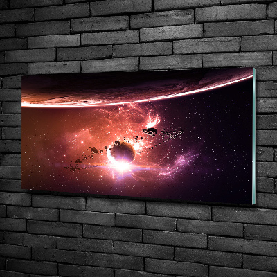 Foto en cristal de alta calidad con impresión uv horizontal Galaxia