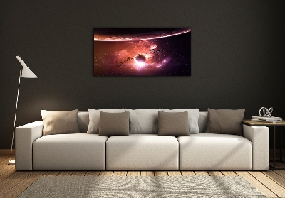 Foto en cristal de alta calidad con impresión uv horizontal Galaxia