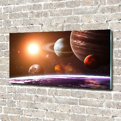 Impresión en cristal con acabado brillante horizontal Sistema solar