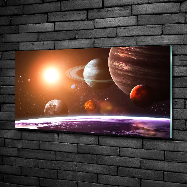 Impresión en cristal con acabado brillante horizontal Sistema solar