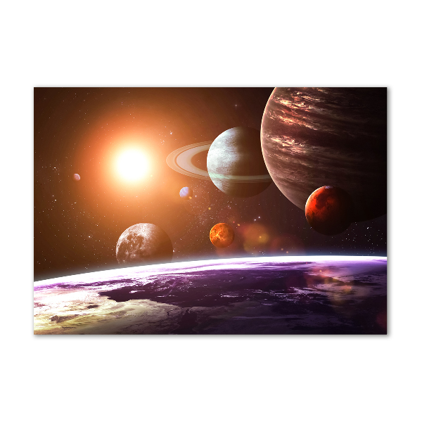 Impresión en cristal con acabado brillante horizontal Sistema solar