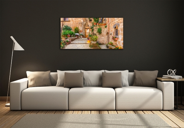 Cuadro decorativo de vidrio para salón horizontal Una calle con encanto