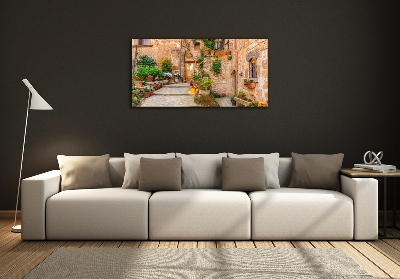 Cuadro decorativo de vidrio para salón horizontal Una calle con encanto