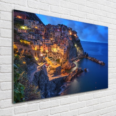 Cuadro de cristal templado moderno horizontal Manarola Italia