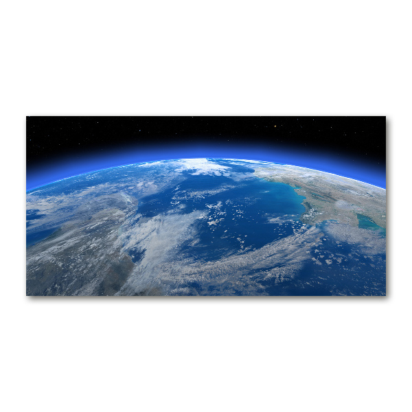 Cuadro decorativo de vidrio para salón horizontal Planeta Tierra