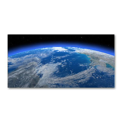 Cuadro decorativo de vidrio para salón horizontal Planeta Tierra