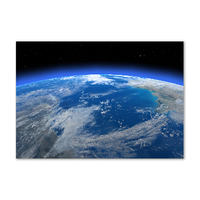 Cuadro decorativo de vidrio para salón horizontal Planeta Tierra
