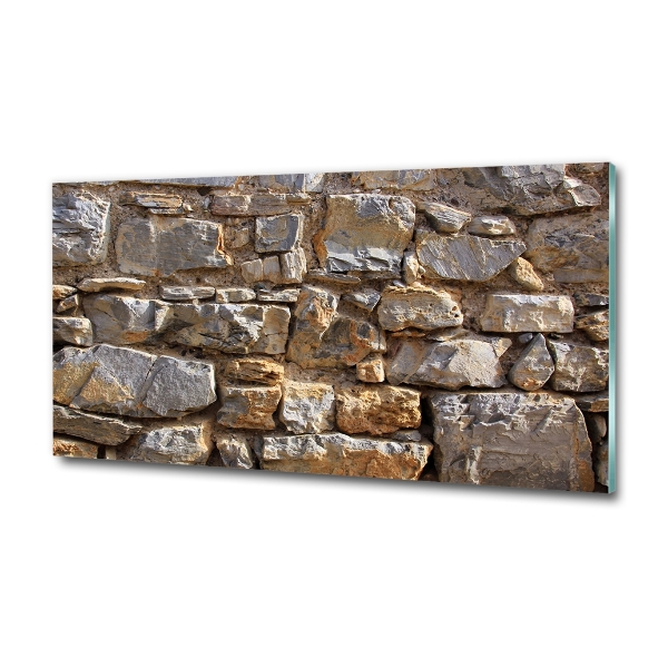 Cuadro decorativo de vidrio para salón horizontal Muro de piedra