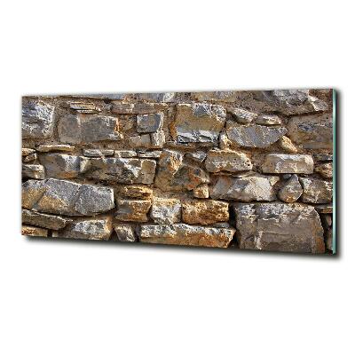 Cuadro decorativo de vidrio para salón horizontal Muro de piedra