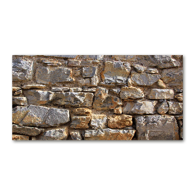 Cuadro decorativo de vidrio para salón horizontal Muro de piedra