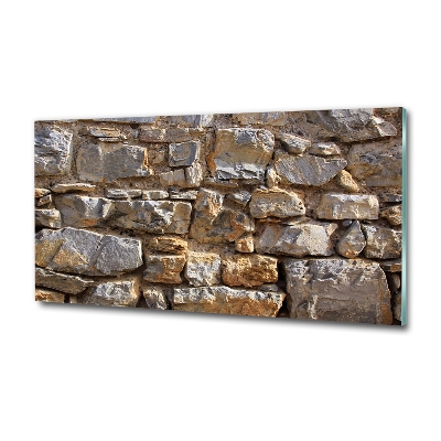 Cuadro decorativo de vidrio para salón horizontal Muro de piedra