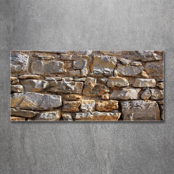 Cuadro decorativo de vidrio para salón horizontal Muro de piedra