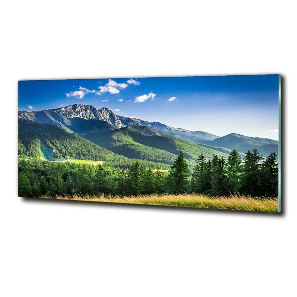 Impresión en cristal con acabado brillante horizontal Salto de esquí en los montes Tatra