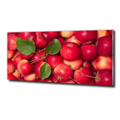 Cuadro decorativo de vidrio para salón horizontal manzanas rojas