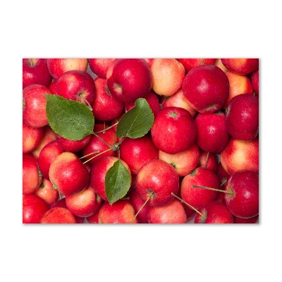 Cuadro decorativo de vidrio para salón horizontal manzanas rojas