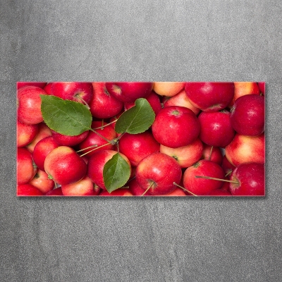 Cuadro decorativo de vidrio para salón horizontal manzanas rojas