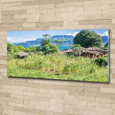 Cuadro de cristal templado moderno horizontal Lago Malawi