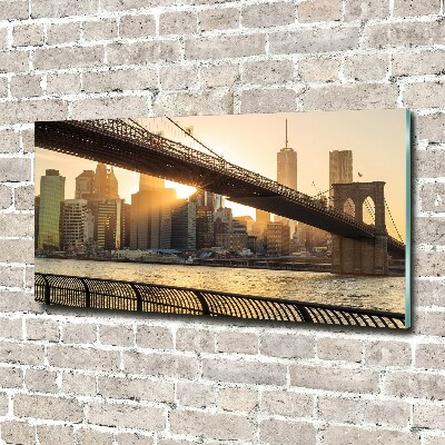 Foto en cristal de alta calidad con impresión uv horizontal Puente de Brooklyn