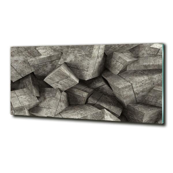 Impresión en cristal con acabado brillante horizontal Cubos de hormigón