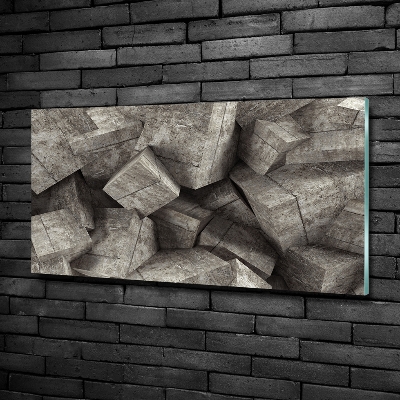 Impresión en cristal con acabado brillante horizontal Cubos de hormigón