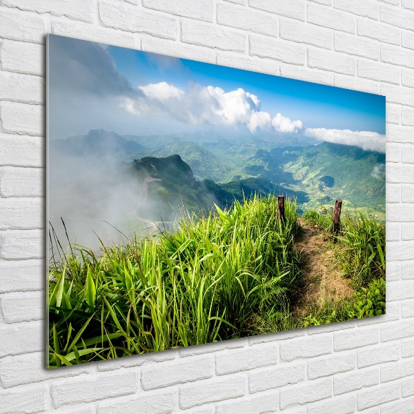 Impresión en cristal con acabado brillante horizontal Camino a la cima