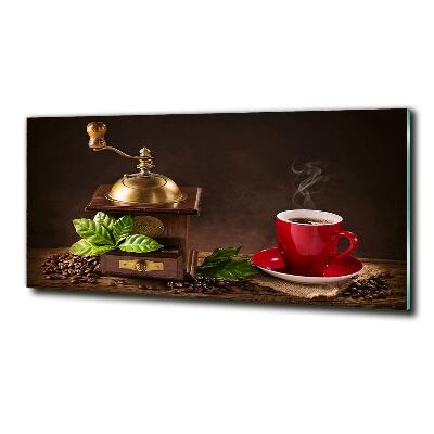 Cuadro de cristal templado moderno horizontal Café y molinillo