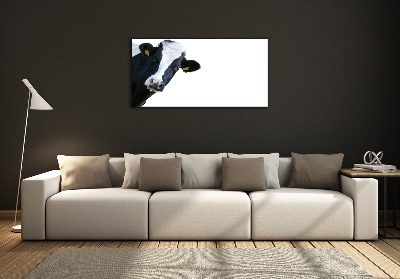 Cuadro decorativo de vidrio para salón horizontal Vaca