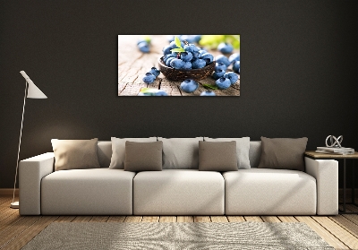 Cuadro decorativo de vidrio para salón horizontal Bayas