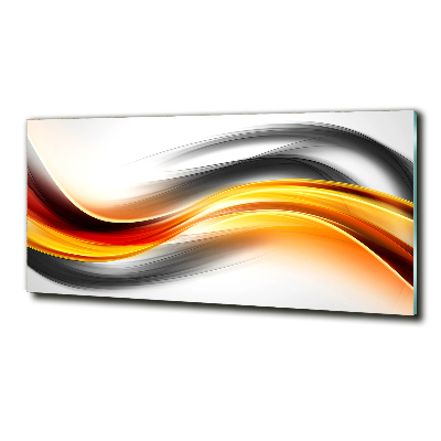 Cuadro de cristal templado moderno horizontal Ondas abstractas