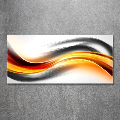 Cuadro de cristal templado moderno horizontal Ondas abstractas