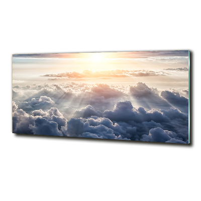 Cuadro decorativo de vidrio para salón horizontal Nubes a vista de pájaro